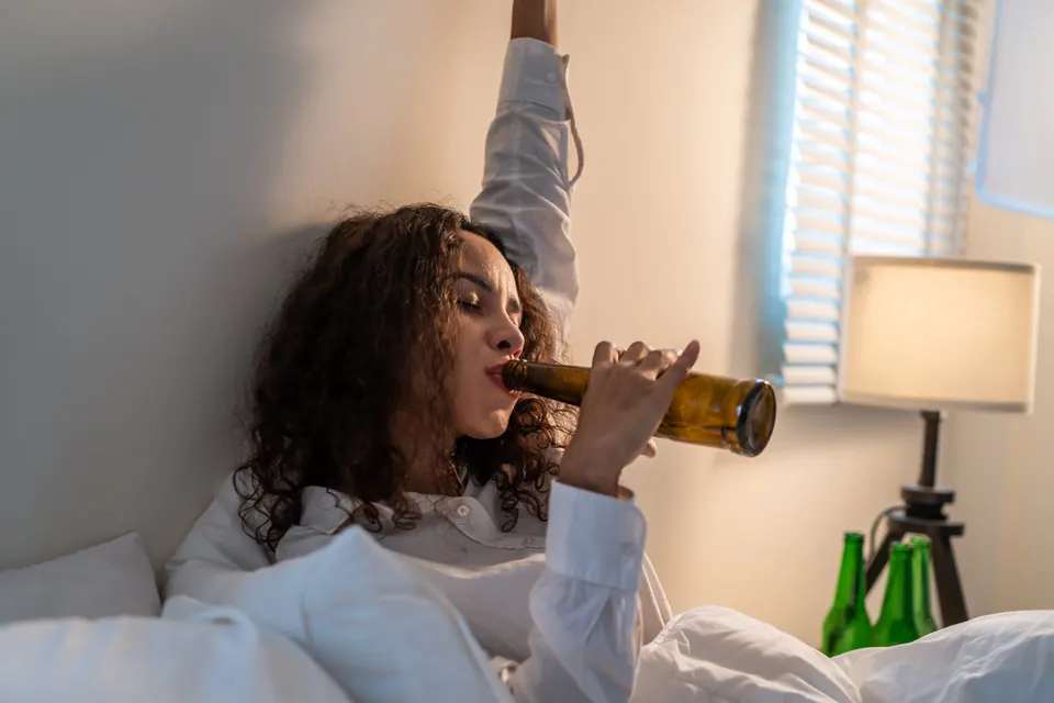 Person struggling with alcohol use
